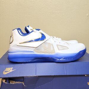 Nike KD 4 The Real MVP White Blue Gold IB3546-100 Men's Size 8